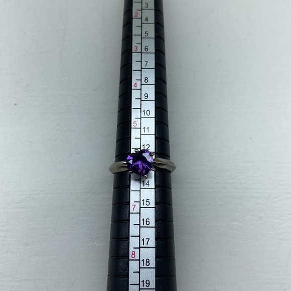 Sterling Silver Purple Heart Gemstone Ring - Picture 2 of 10